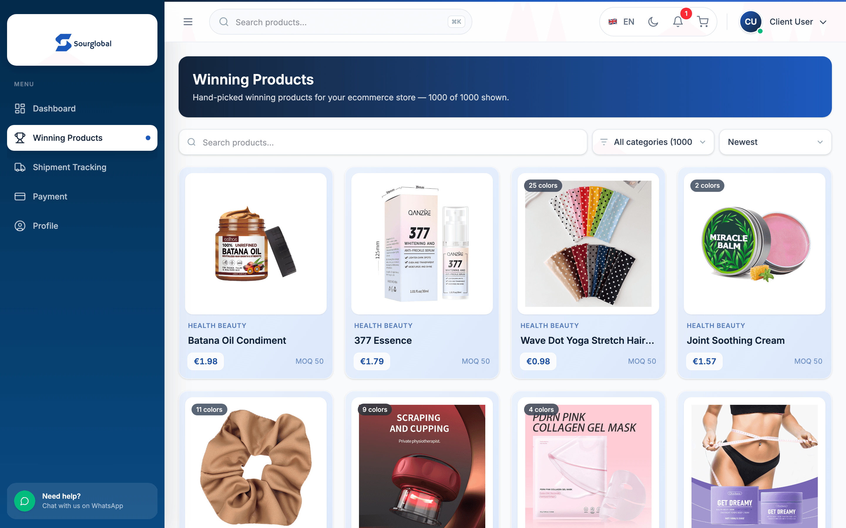 SourGlobal winning products catalog for ecommerce
