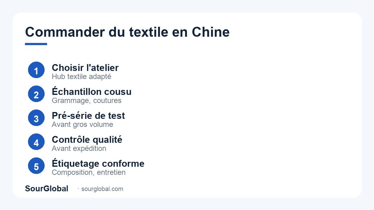 Étapes pour commander chez un fournisseur en Chine vêtement
