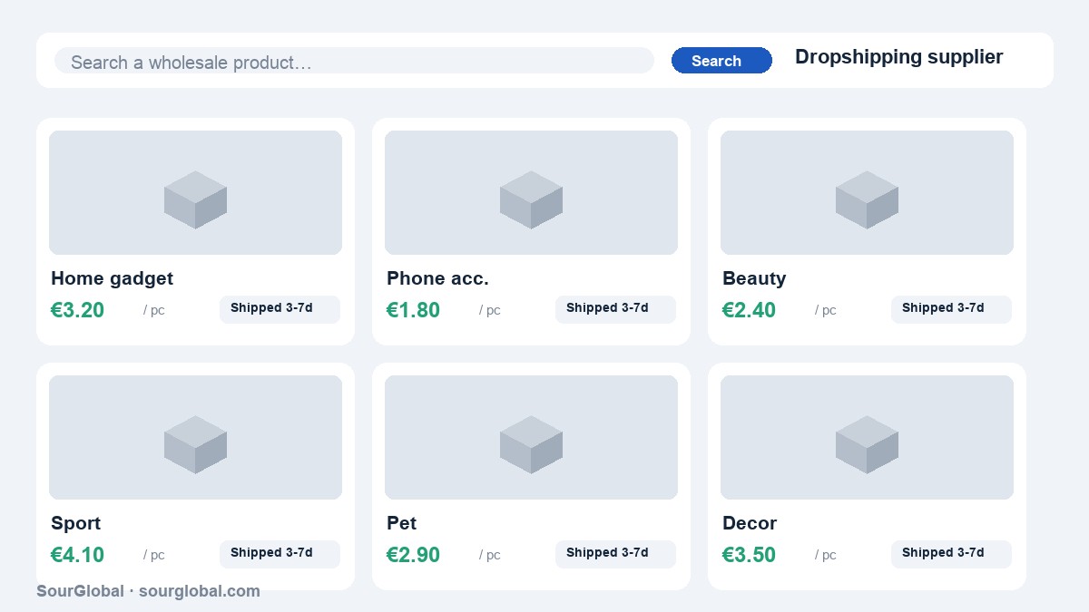 Dropshipping supplier product catalogue